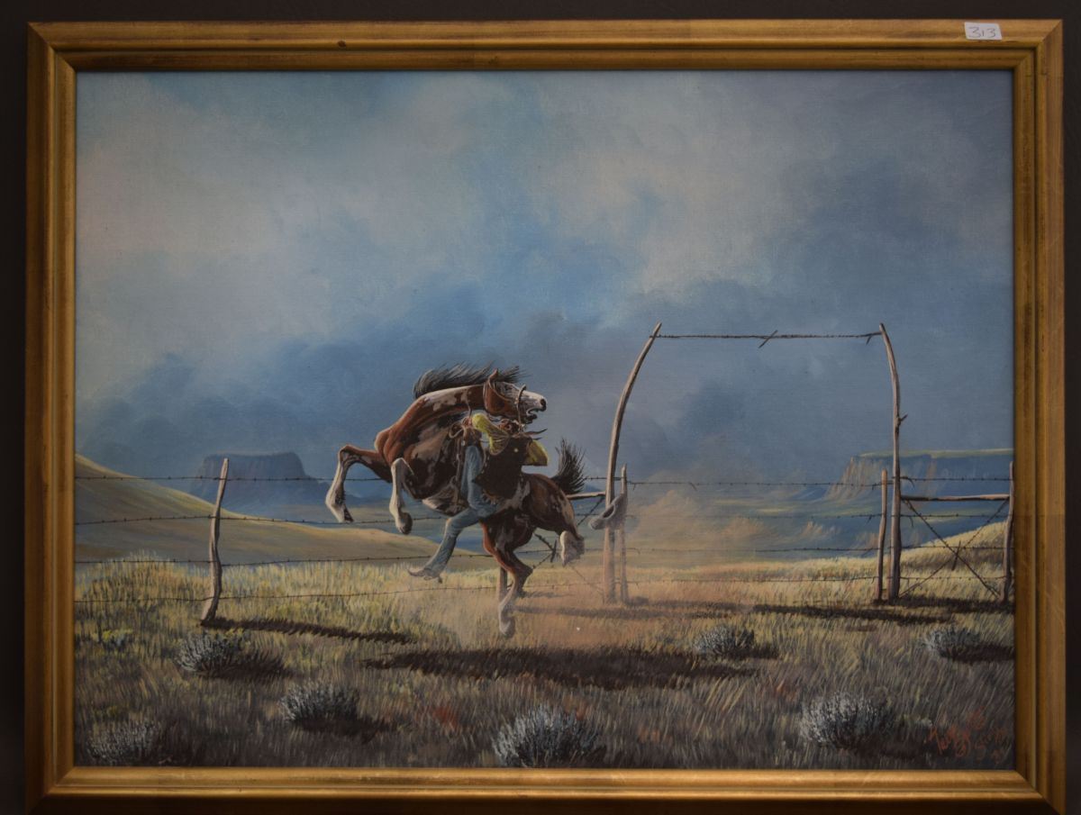 SIOUX PAINTING TWO BULLS SIOUX PAINTING TWO BULLS