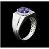 Image 3 : 3.63ct Tanzanite and Diamond Ring - 14KT White Gold