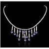 Image 1 : 14KT White Gold 8.12ctw Tanzanite and Diamond Necklace