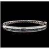Image 1 : 2.01ctw Fancy Blue Diamond Bangle Bracelet - 14KT White Gold