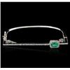 Image 1 : 14KT White Gold 0.51ct Emerald and Diamond Bracelet