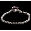 Image 1 : 0.54ctw Ruby and Diamond Bracelet - 18KT White Gold