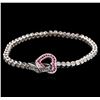 Image 2 : 0.54ctw Ruby and Diamond Bracelet - 18KT White Gold