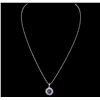 Image 1 : 14KT White Gold 1.22ct Tanzanite and Diamond Pendant With Chain