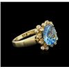 Image 2 : 14KT Yellow Gold 4.63ct Topaz and Diamond Ring