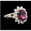 Image 2 : 14KT White Gold 2.36ct Pink Tourmaline and Diamond Ring
