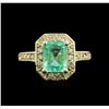Image 1 : 2.30ct Emerald and Diamond Ring - 14KT Yellow Gold