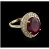 Image 2 : 14KT Yellow Gold 8.12ct Ruby and Diamond Ring