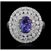 Image 1 : 18KT White Gold 2.42ct Tanzanite and Diamond Ring