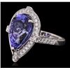 Image 2 : 18KT White Gold 8.23ct Tanzanite and Diamond Ring