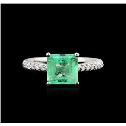 1.83ct Emerald and Diamond Ring - 14KT White Gold