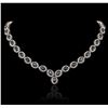 Image 1 : 14KT White Gold 30.71ctw Sapphire and Diamond Necklace