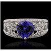 Image 1 : 14KT White Gold 2.18ct Tanzanite and Diamond Ring