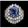 Image 1 : 14KT White Gold 6.74ct Tanzanite and Diamond Ring