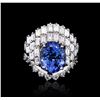 Image 2 : 14KT White Gold 6.74ct Tanzanite and Diamond Ring