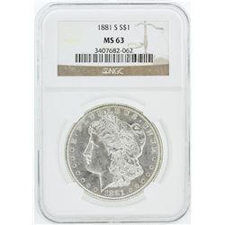 1881 NGC MS63 Morgan Silver Dollar