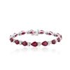 Image 1 : 14KT White Gold 18.15ctw Ruby and Diamond Bracelet