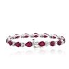 Image 2 : 14KT White Gold 18.15ctw Ruby and Diamond Bracelet