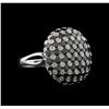 Image 2 : 4.00ctw Black Diamond Ring - 14KT White Gold