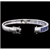 Image 3 : 6.15ctw Sapphire Bangle Bracelet - 14KT White Gold
