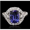 Image 1 : 14KT White Gold 2.75ct Tanzanite and Diamond Ring