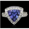 Image 1 : 14KT White Gold 2.20ct Tanzanite and Diamond Ring
