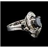 Image 2 : 2.08ctw Black Diamond Ring - 14KT White Gold