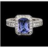 Image 1 : 14KT White Gold 1.54ct Tanzanite and Diamond Ring