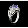 Image 3 : 14KT White Gold 2.98ct Tanzanite and Diamond Ring
