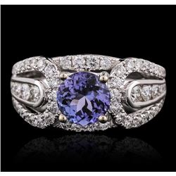 18KT White Gold 1.60ct Tanzanite and Diamond Ring