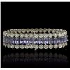 Image 2 : 10KT White Gold 20.84ctw Tanzanite and Diamond Bracelet