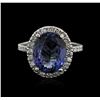 Image 1 : 14KT White Gold 5.79ct Tanzanite and Diamond Ring