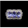 Image 1 : 14KT White Gold 2.52ctw Tanzanite and Diamond Ring