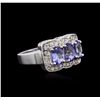 Image 2 : 14KT White Gold 2.52ctw Tanzanite and Diamond Ring