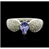 Image 1 : 14KT White Gold 0.70ct Tanzanite and Diamond Ring