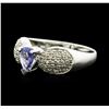 Image 2 : 14KT White Gold 0.70ct Tanzanite and Diamond Ring
