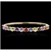 Image 1 : 14KT Yellow Gold 10.15ctw Multicolor Sapphire and Diamond Bracelet