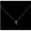 Image 2 : Gucci 0.25ctw Diamond Cross Pendant With Chain - 18KT White Gold
