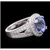 Image 2 : 14KT White Gold 3.14ct Tanzanite and Diamond Ring