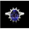 Image 1 : 14KT White Gold 5.19ct Tanzanite and Diamond Ring