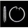Image 2 : 3.77ctw Diamond Hoop Earrings - 14KT White Gold