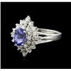 Image 2 : 14KT White Gold 1.28ct Tanzanite and Diamond Ring