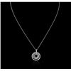 Image 2 : 14KT White Gold 1.35ctw Diamond Pendant With Chain