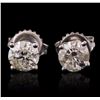 Image 1 : 14KT White Gold 1.39ctw Diamond Stud Earrings