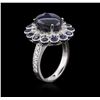 Image 3 : 14KT White Gold 9.12ctw Blue Star Sapphire and Diamond Ring