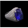 Image 2 : 19.70ct Tanzanite and Diamond Ring - 14KT White Gold