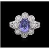 Image 1 : 14KT White Gold 2.00ct Tanzanite and Diamond Ring