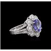 Image 2 : 14KT White Gold 2.00ct Tanzanite and Diamond Ring