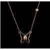 Image 2 : 14KT Rose Gold 0.03ct Diamond Butterfly Necklace