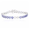Image 1 : 14KT White Gold 11.20ctw Tanzanite and Diamond Bracelet